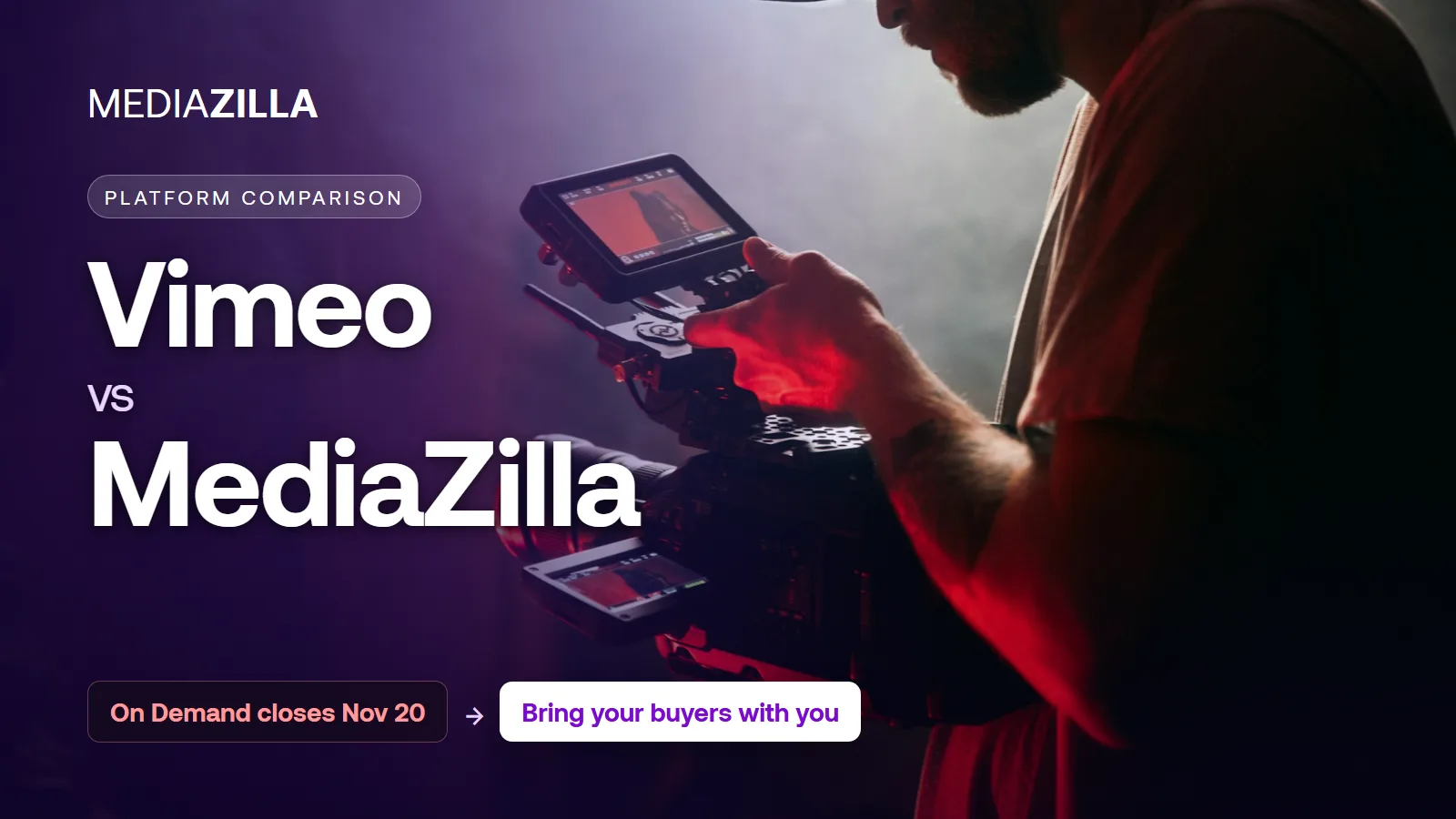 Vimeo vs MediaZilla: Vimeo On Demand closing on November 20, 2026 compared with MediaZilla's 0% platform commission